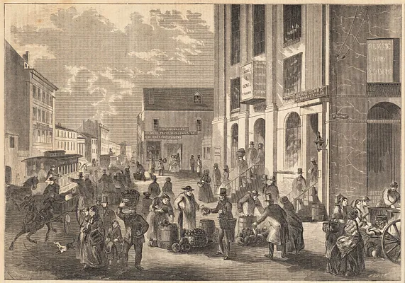 Corner of Washington and Boylston Streets, Boston. The old Boylston market