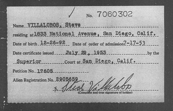Villalobos, Steve - 1953
