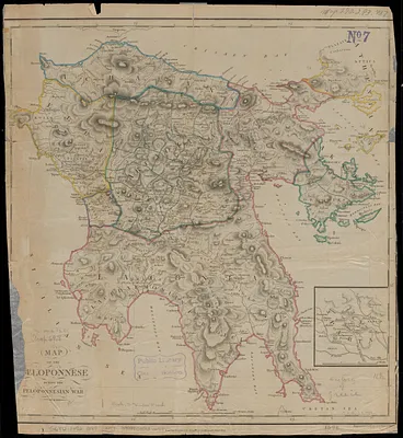 Map of the Peloponnese during the Peloponnesian War