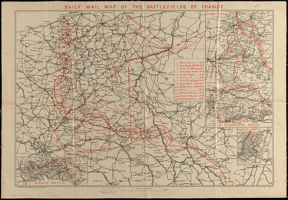 Daily Mail map of the battlefields of France