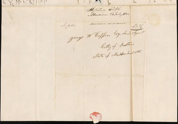 Stephen Cobb to George Coffin, 21 July 1834