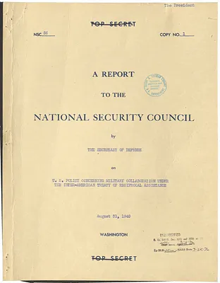 National Security Council Report 56, Report to the National Security Council by the Secretary of Defense on United States Policy on Military Collaboration Under the Inter-American Treaty of Reciprocal Assistance