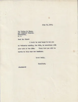 Letters Sent to Harlan S. Miner, June 22, 1925