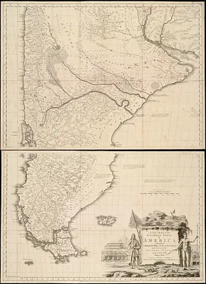 A new map of the southern parts of America taken from manuscript maps made in the country and a survey of the eastern coast maode by the order of the King of Spain