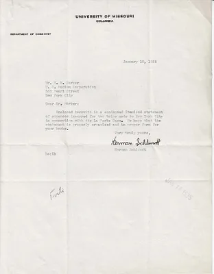 Letters Received to H.H. Barker, January 10, 1935