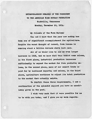 extemporaneous Remarks of the President to the American Farm Bureau Federation in Nashville, Tennessee