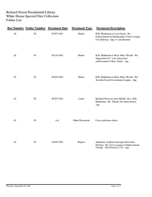 WHSF: Returned, 62-30