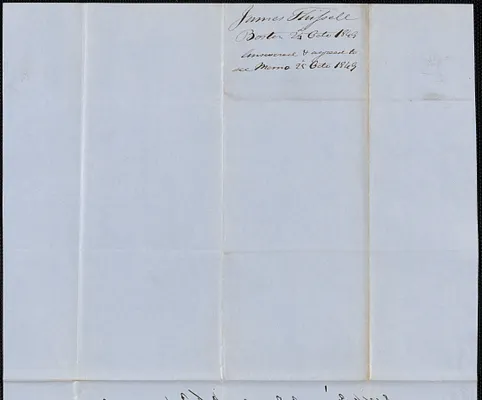 James Thissell to George Coffin, 25 October 1849