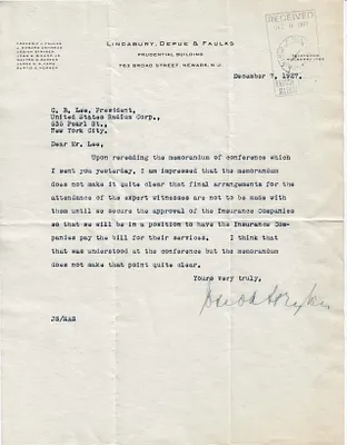 Letters Received to C.B. Lee, December 7, 1927