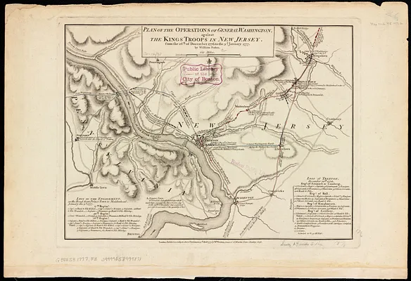 Plan of the operations of General Washington, against the Kings troops in New Jersey