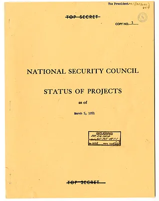 Report, National Security Council Status of Projects