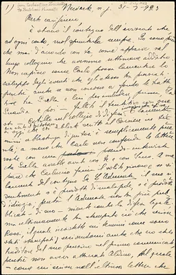 Constantino Zonchello autographed letter signed to "Berto" [Bartolomeo Vanzetti], Newark, 31 July 1923
