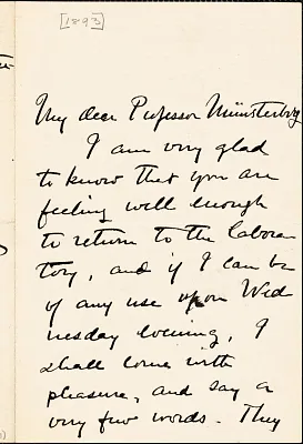 Santayana, George, 1863-1952 autograph letter signed to Hugo Münsterberg, Cambridge, Mass., 1893