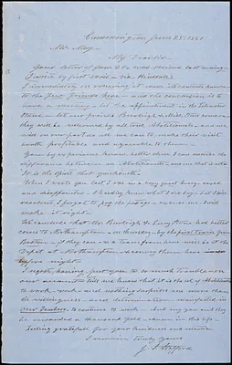 Letter from J.S. Stafford, Cummington, [Massachusetts], to Samuel May, 1851 June 25
