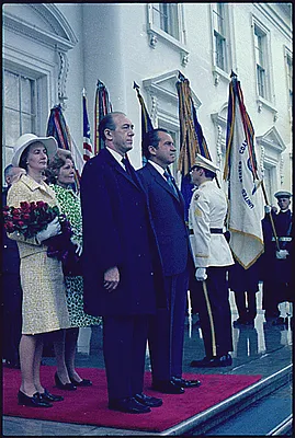 Arrival ceremony for Prime Minister Hilmar Baunsgaard of Denmark and Mrs. Baunsgaard