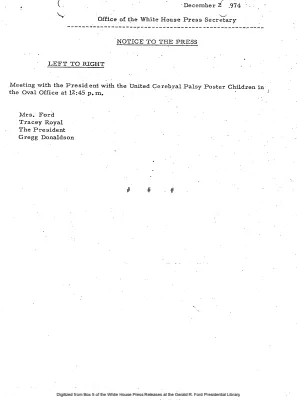 Meeting of President with the United Cerebral Palsy Poster Children [Meeting Attendee List]
