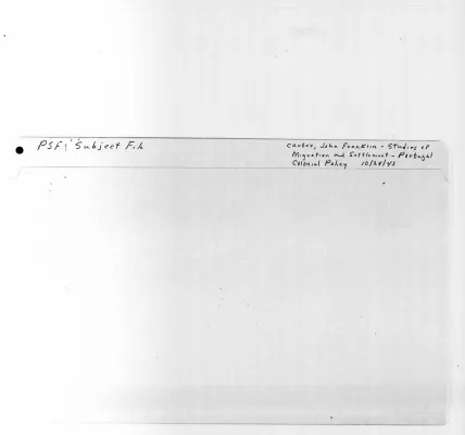 Carter, John F. - Portugese Colonial Policy, January 1944