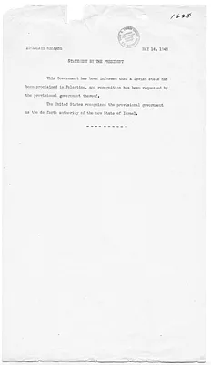 White House Press Release, Statement by President Harry S. Truman