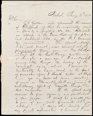 Letter from George Henry Hoyt, Athol, [Mass.], to William Lloyd Garrison, Aug. 2'd, 1859