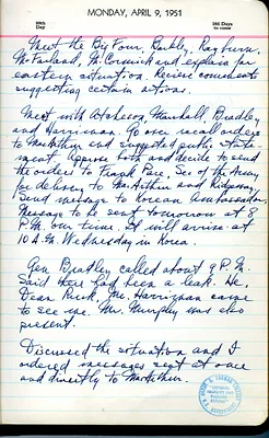 Diary Entry of President Harry S. Truman