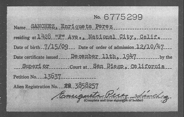 Sanchez, Enriqueta Perez - 1947