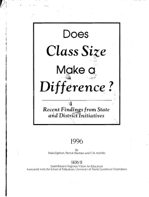 [Does Class Size Make a Difference?] [Report]