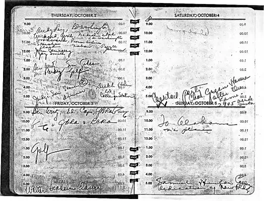 Lyndon Johnson's 1947 Desk Diary, beginning 10/2/1947