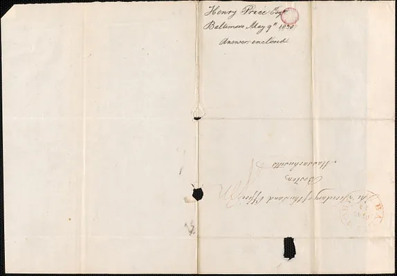 Henry Price to the Secretary of the Land Office, 9 May 1838