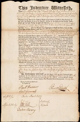 Sarah Lewis indentured to apprentice with Paul Mandell of Hardwick, 26 February 1771