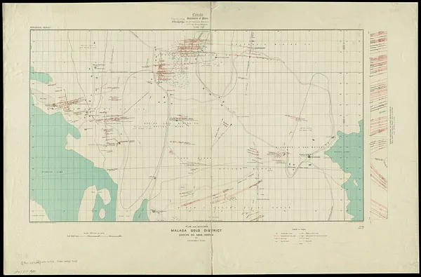 Plan and sections Malaga gold district, Queens Co., Nova-Scotia