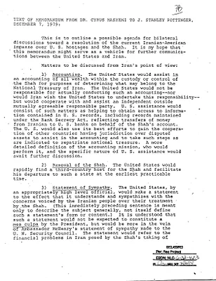 Text of Memorandum from Dr. Cyrus Hashemi to J. Stanley Pottinger