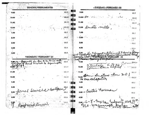 Lyndon Johnson's 1949 Desk Diary, beginning 2/20/1949