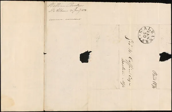 William Bridges to George Coffin, 30 January 1833