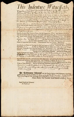 Hannah Martin indentured to apprentice with Isaac Bauldin of Sudbury, 28 December 1749
