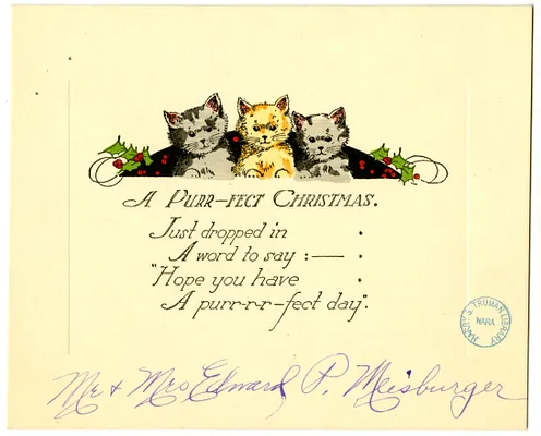 Christmas Card from Mr. and Mrs. Edward Meisburger to Bess and Harry S. Truman