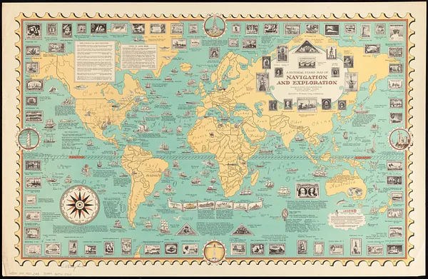 A pictorial stamp map of navigation and exploration