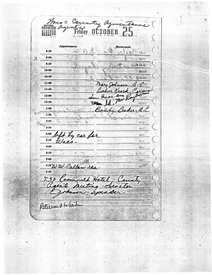 Lyndon Johnson's 1957 Desk Diary, beginning 10/25/1957