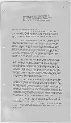 Informal Remarks At The Ceremonies Incident To Ground Breaking For The Brooklyn-Battery Tunnel