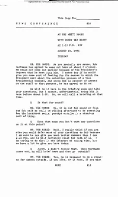 Press Secretary Briefings, 8/20/74