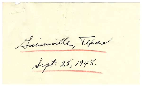 Press Release, Speech of President Harry S. Truman, Gainesville, Texas