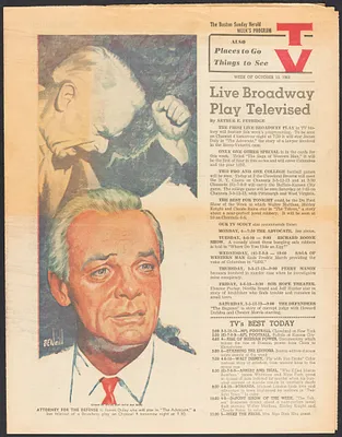 Herbert Brutus Ehrmann Papers, 1906-1970. Sacco-Vanzetti. The Advocate [play]: newspaper reviews, editorials, theatre program, TV program. Box 9, Folder 9, Harvard Law School Library, Historical & Special Collections
