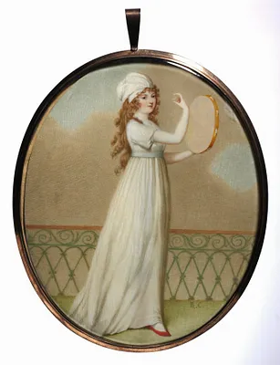 Woman with a Tambourine, in Neoclassical Costume