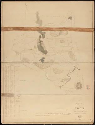 Plan of Natick made by Jonas Clayes, dated 1831