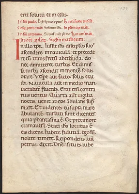 Single leaf from a 12th-century lectionary