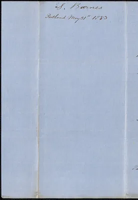 P. Barnes to Samuel Warner, 31 May 1853