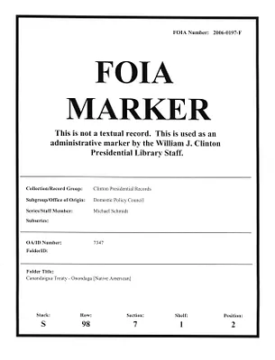 Conandaigua Treaty - Onondaga