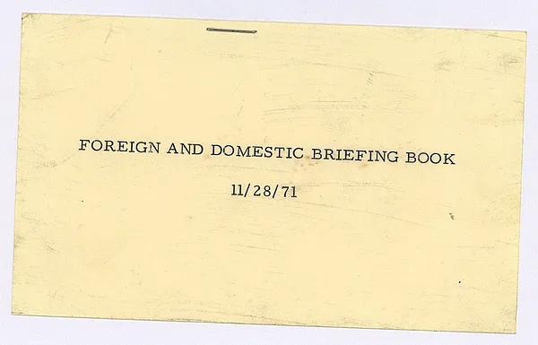 Foreign and Domestic Briefing Book 11/28/71