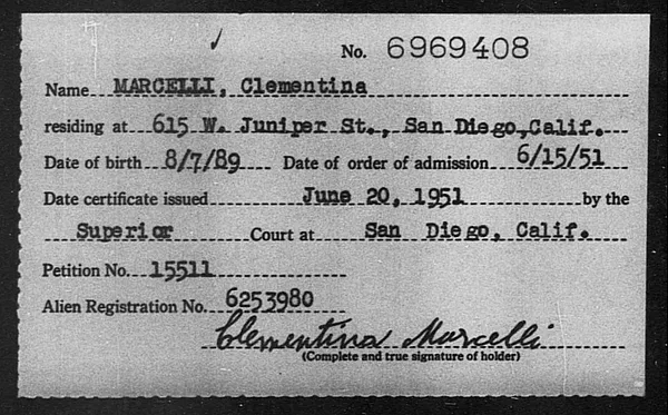 Marcelli, Clementina - 1951