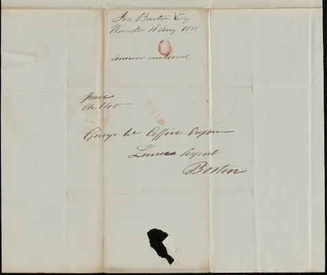 Ira Barton to George Coffin, 11 August 1838
