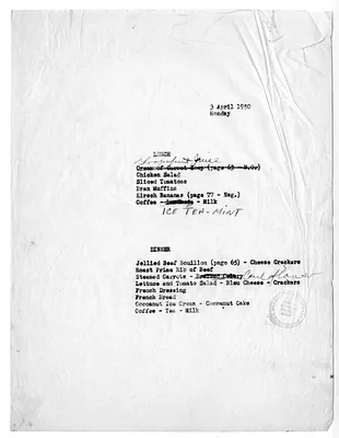 Menu for President Harry S. Truman's  Visit to Key West, Florida